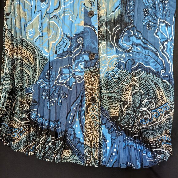 Apt. 9 blue crinkle blouse size M - Picture 3 of 5